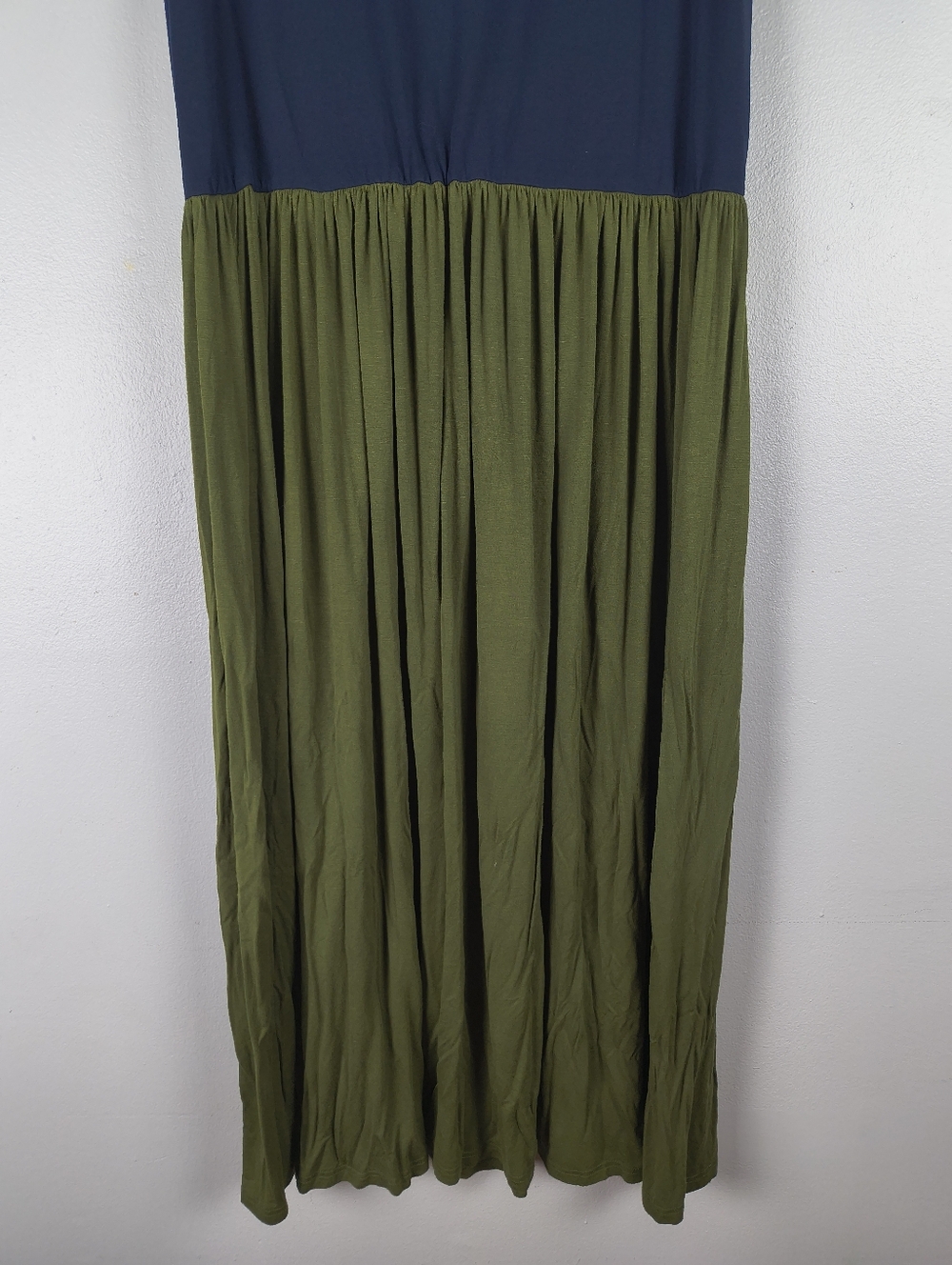 Floryday Green Blue White Color Block Flowy Stretch Casual‎ Boho Maxi Dress XL - Picture 8 of 9